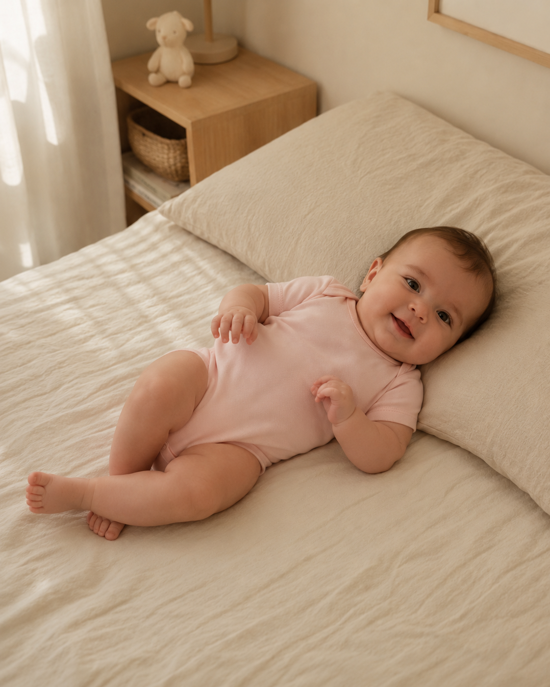 Body de bebé manga corta · Rosa · Pima orgánico GOTS