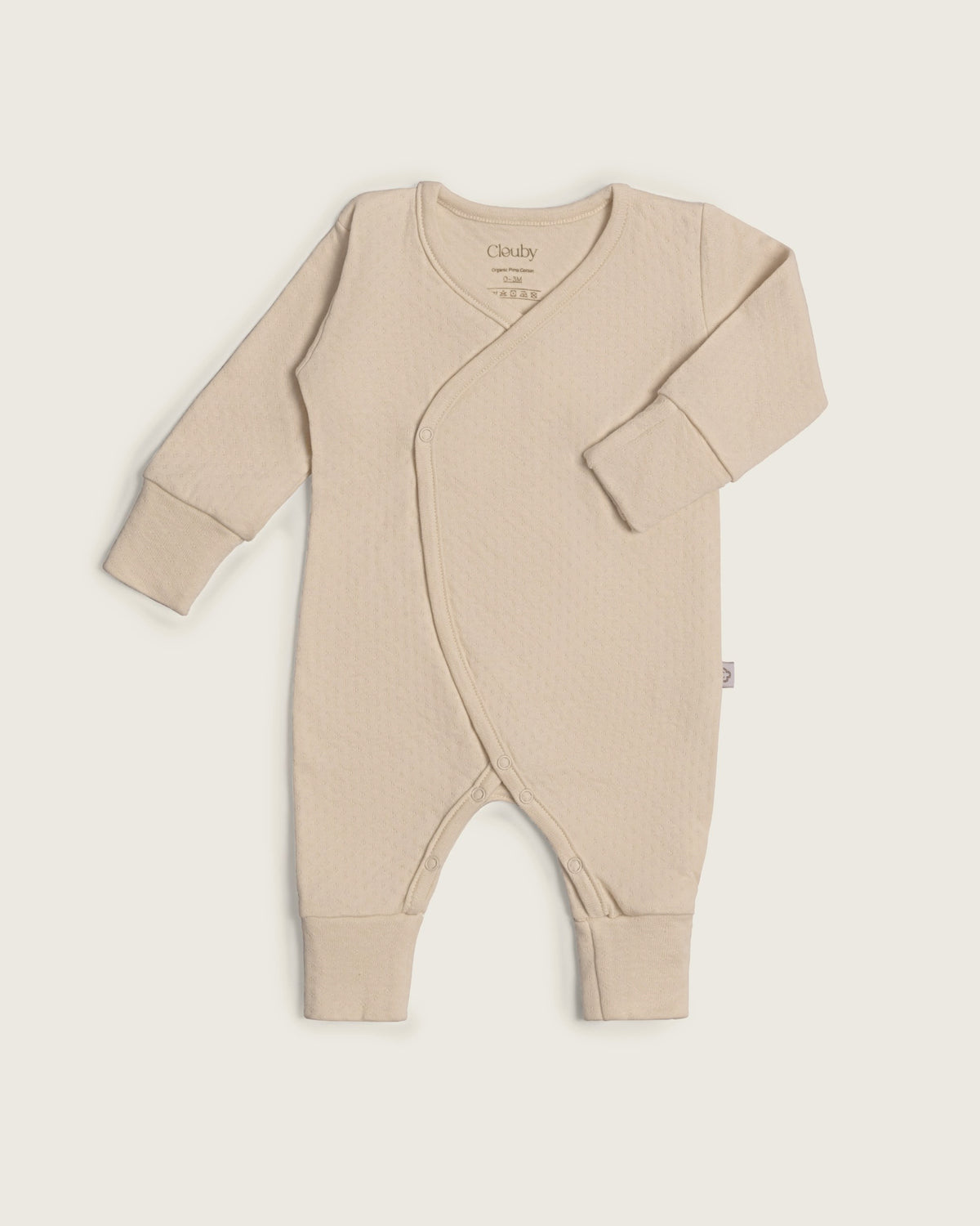 Pelele kimono de bebé con manos y pies convertibles · Avena · Pima orgánico GOTS