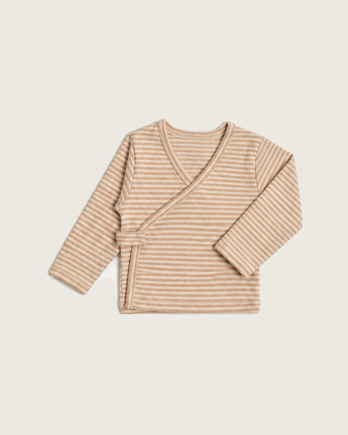 Set kimono de bebé: chaqueta y polaina · Rayas Caramel · Pima orgánico GOTS