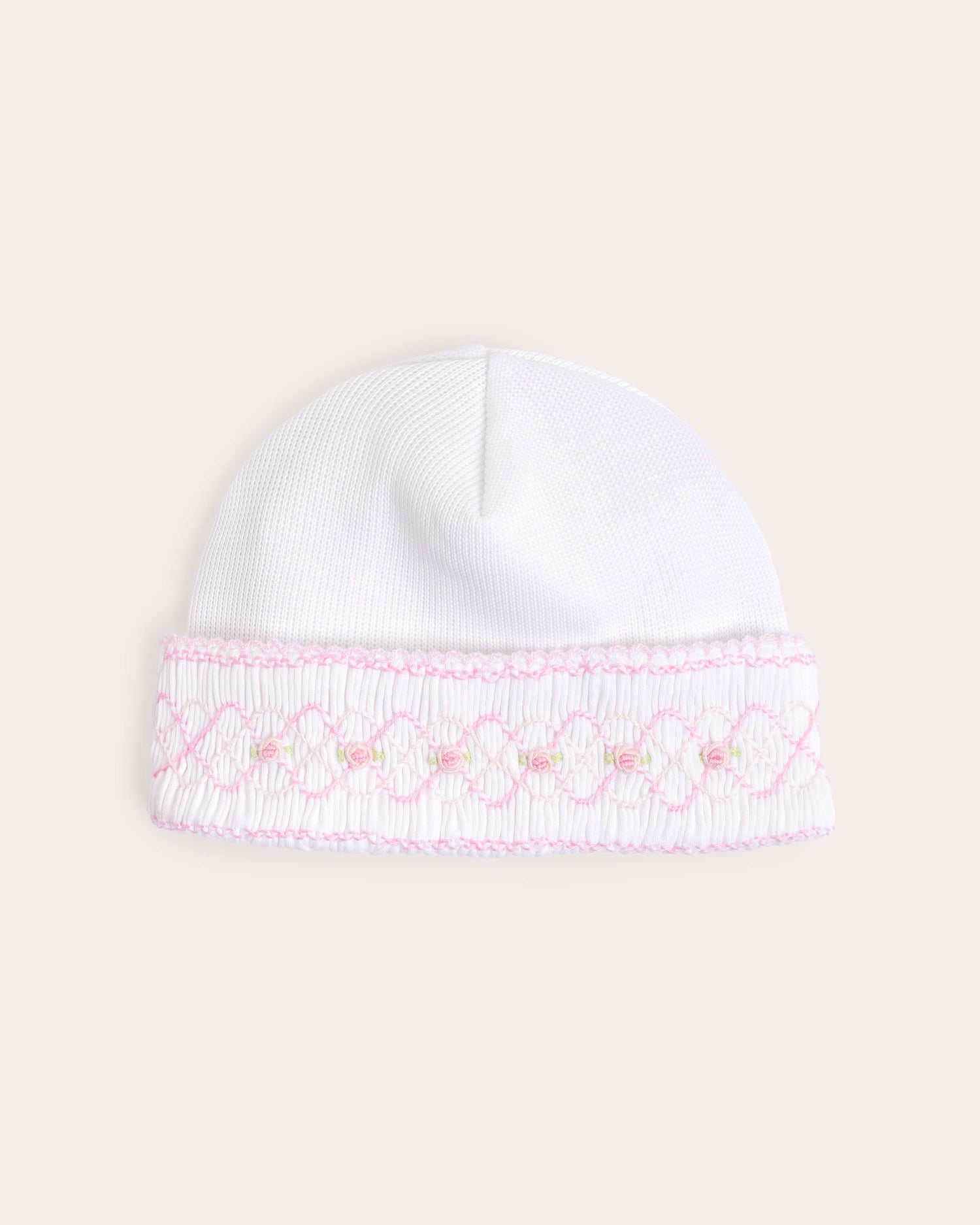 Gorro de algodón Pima para bebé | Nido de abeja bordado a mano