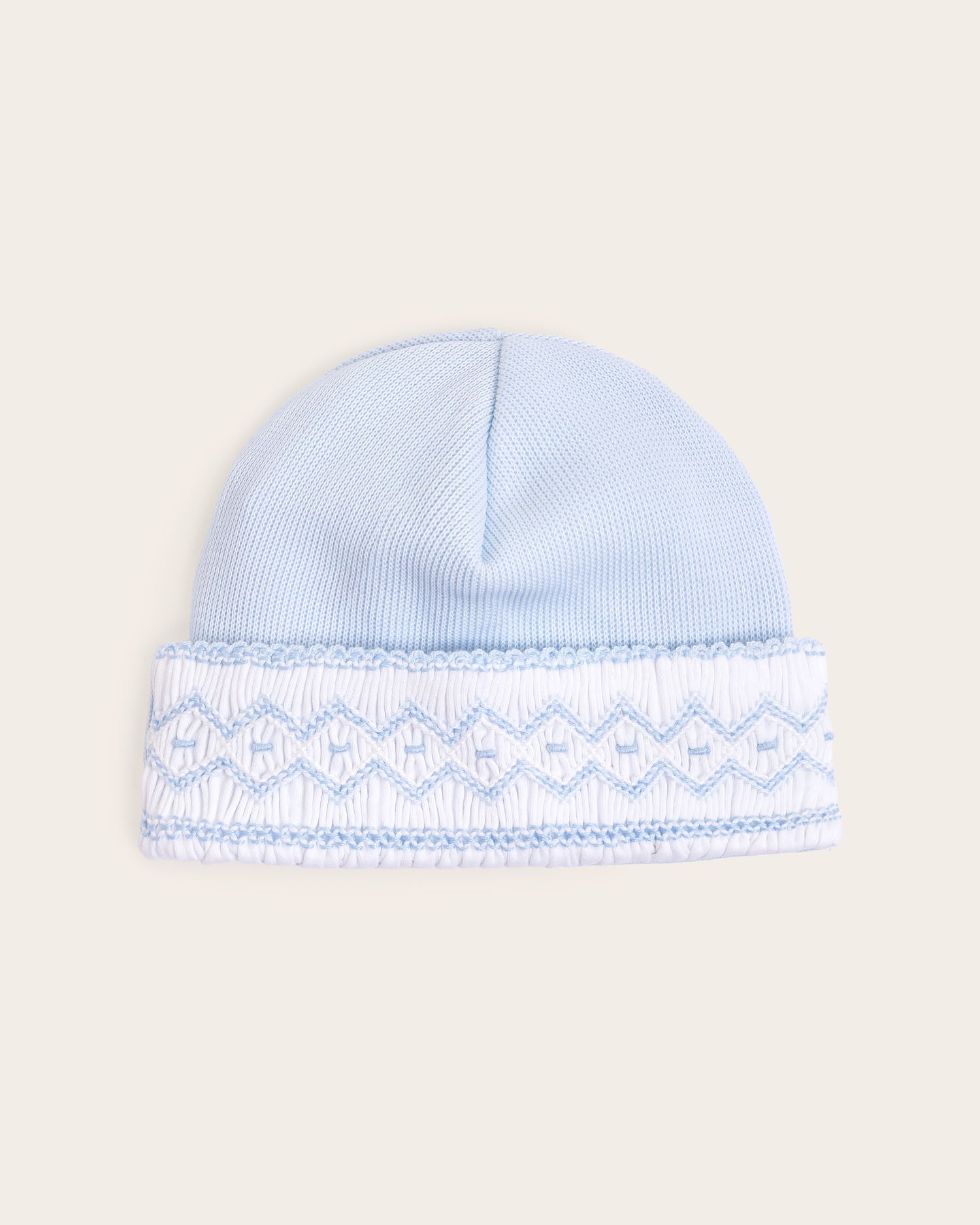 Gorro de algodón Pima para bebé | Nido de abeja bordado a mano