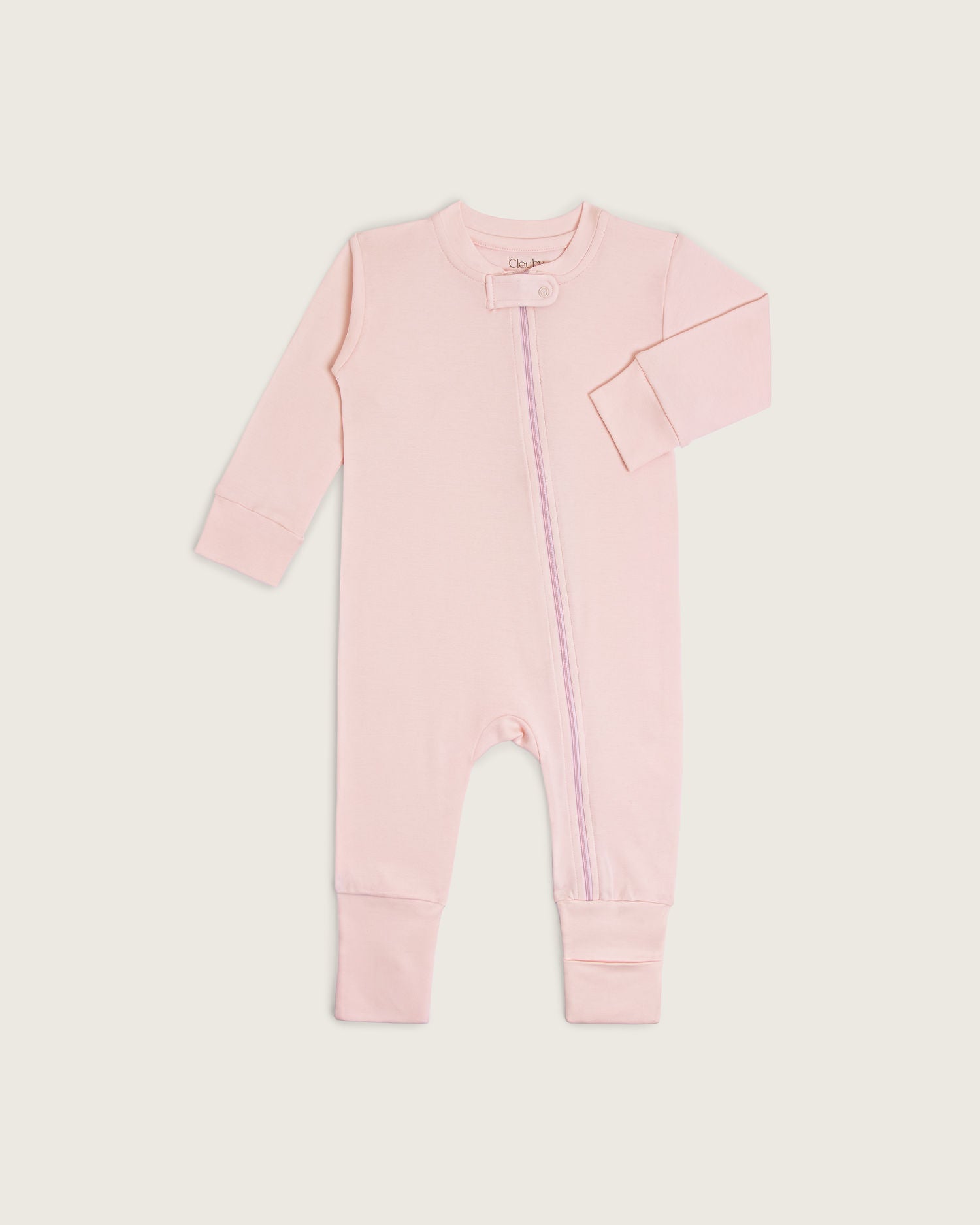 Pelele de bebé doble cremallera · Rosa · Pima orgánico GOTS