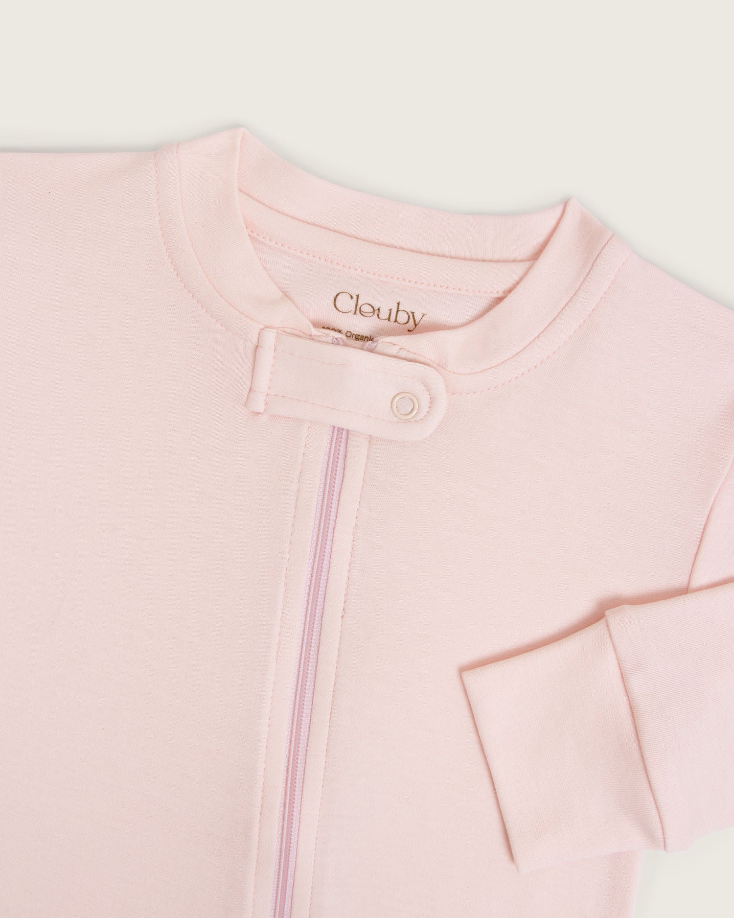 Pelele de bebé doble cremallera · Rosa · Pima orgánico GOTS