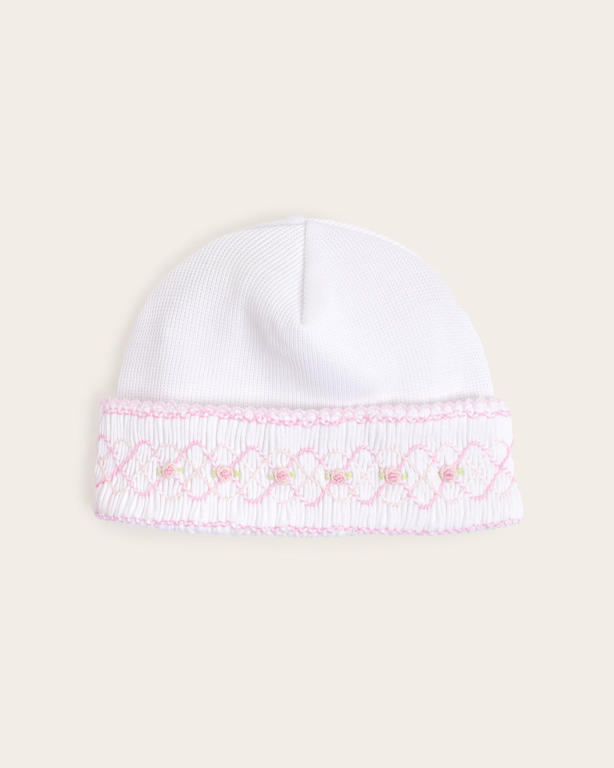 Gorrito blanco bordado para bebé