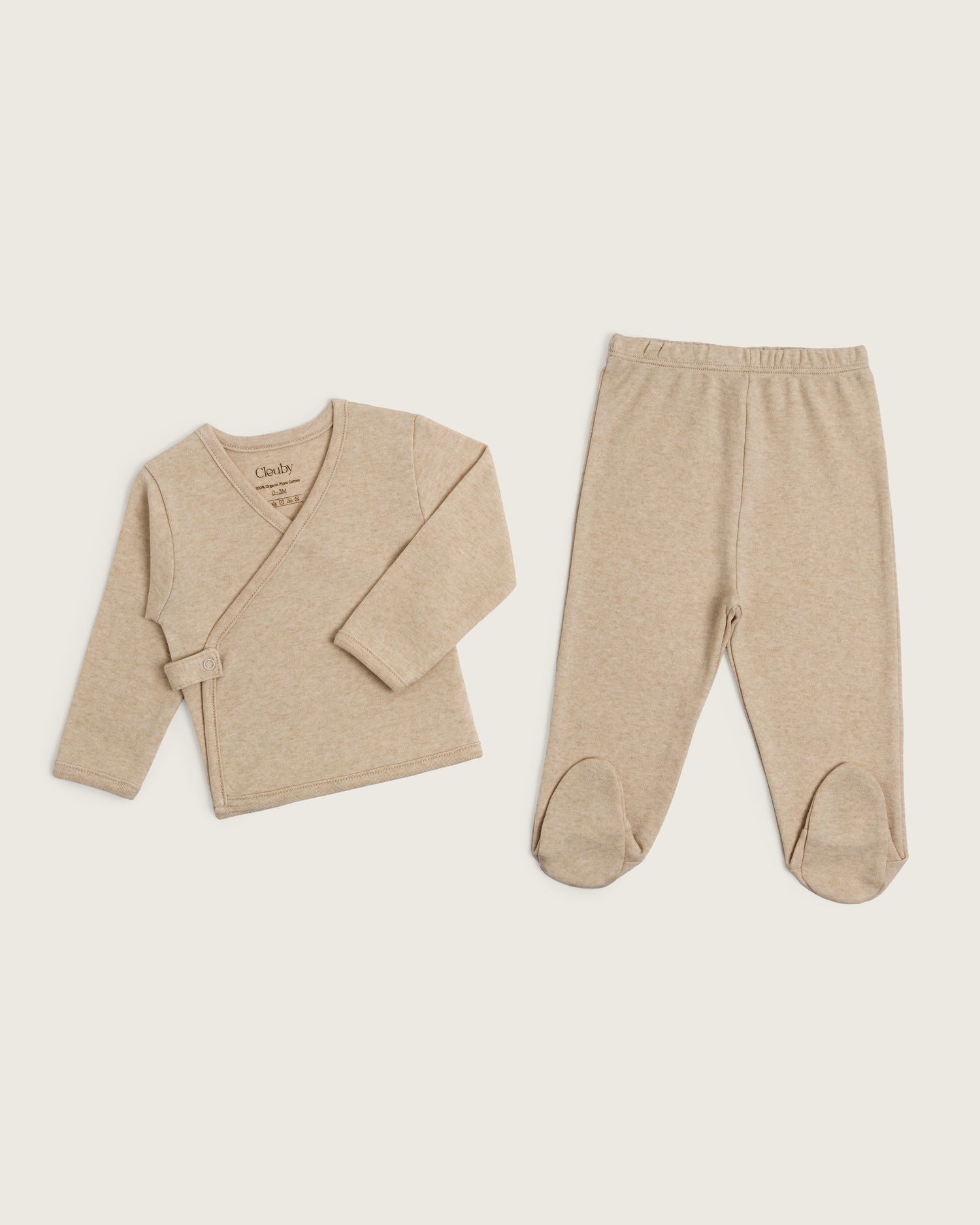 Set kimono de bebé: chaqueta y polaina · Caramelo · Pima orgánico GOTS