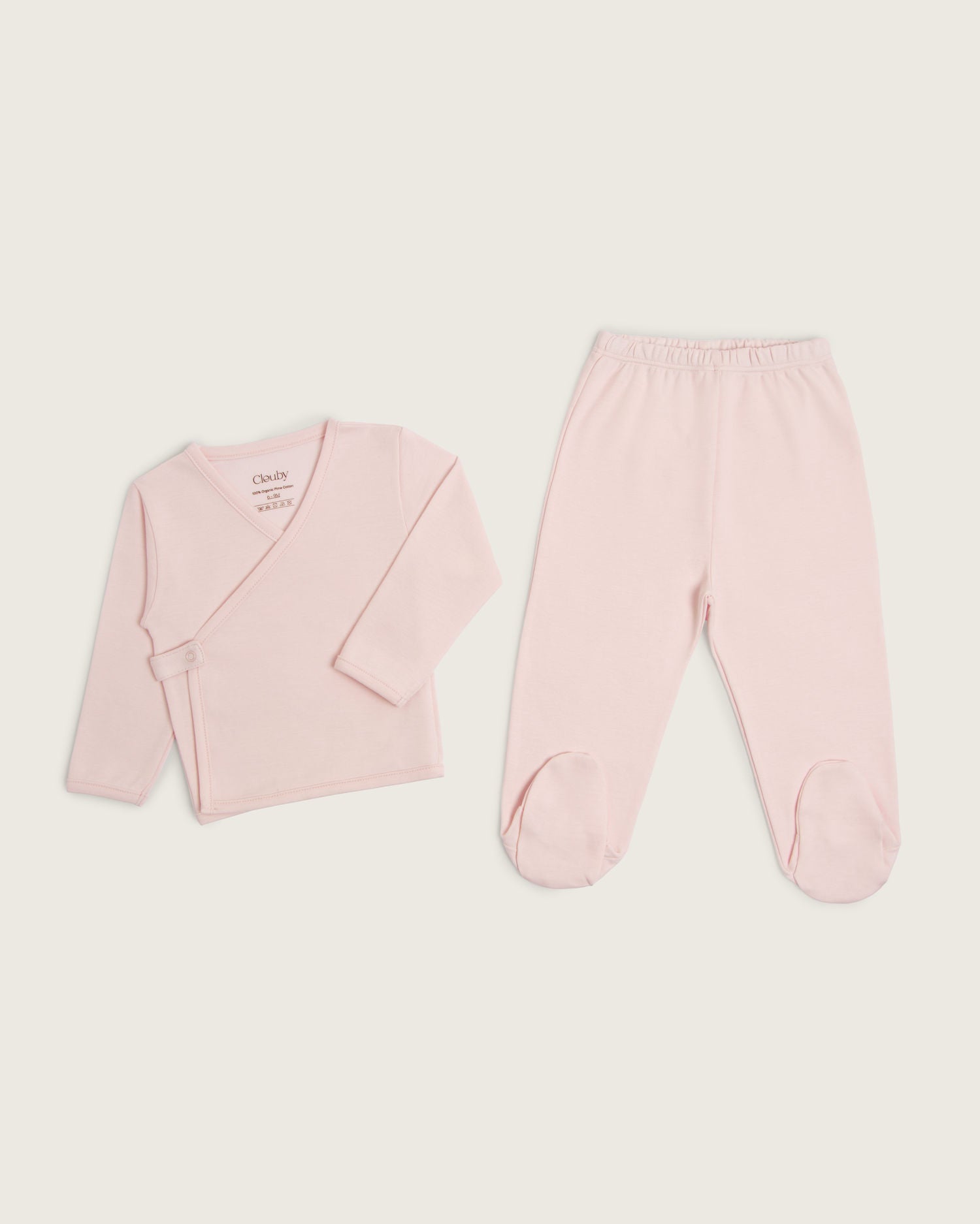 Set kimono de bebé: chaqueta y polaina · Rosa · Pima orgánico GOTS