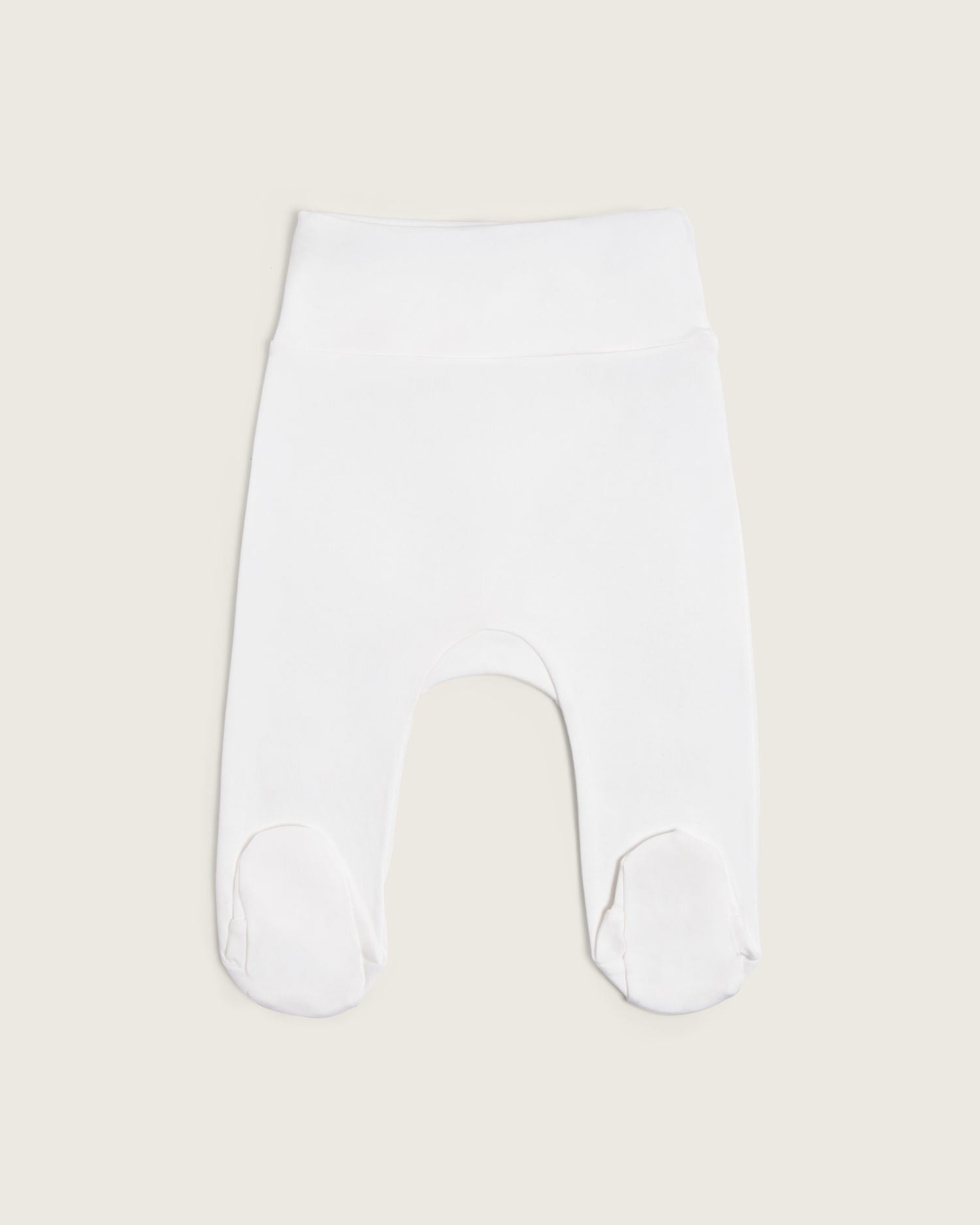 Pantalón de bebé con pies · Blanco Natural · Pima orgánico GOTS