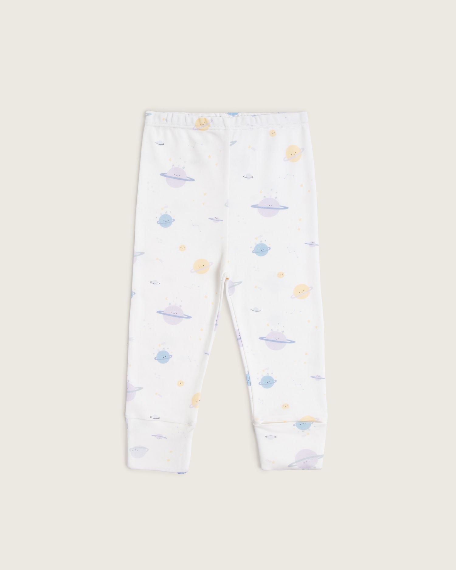 Pantalón de bebé convertible · Estampado Planetas · Pima orgánico GOTS