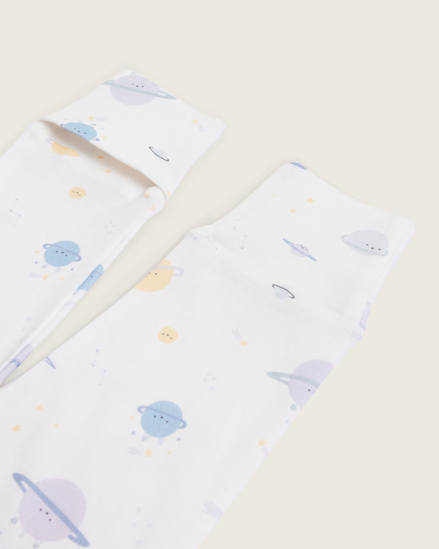 Pantalón de bebé convertible · Estampado Planetas · Pima orgánico GOTS