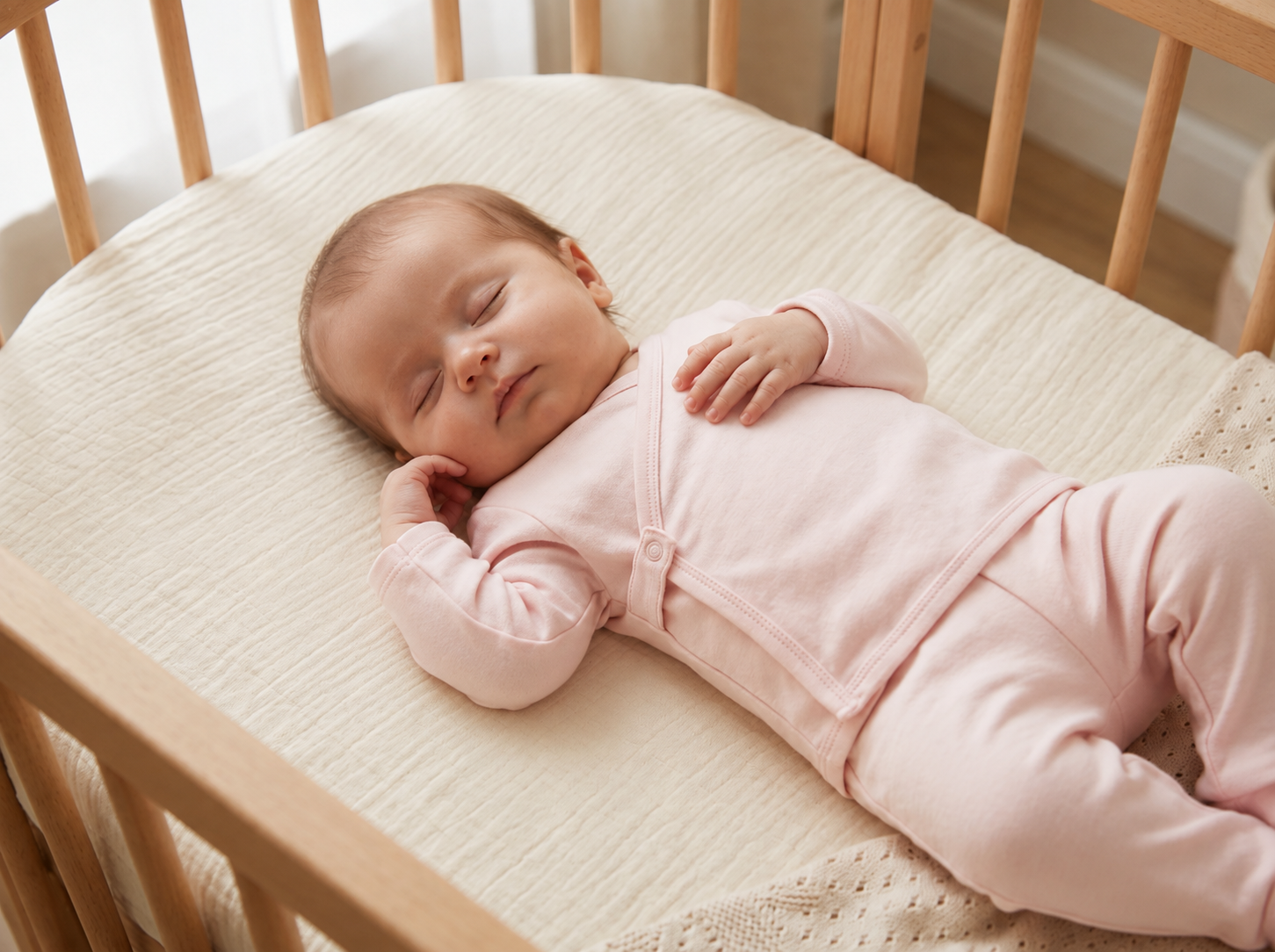 Baby kimono set: jacket and leggings · Pink · Organic Pima GOTS