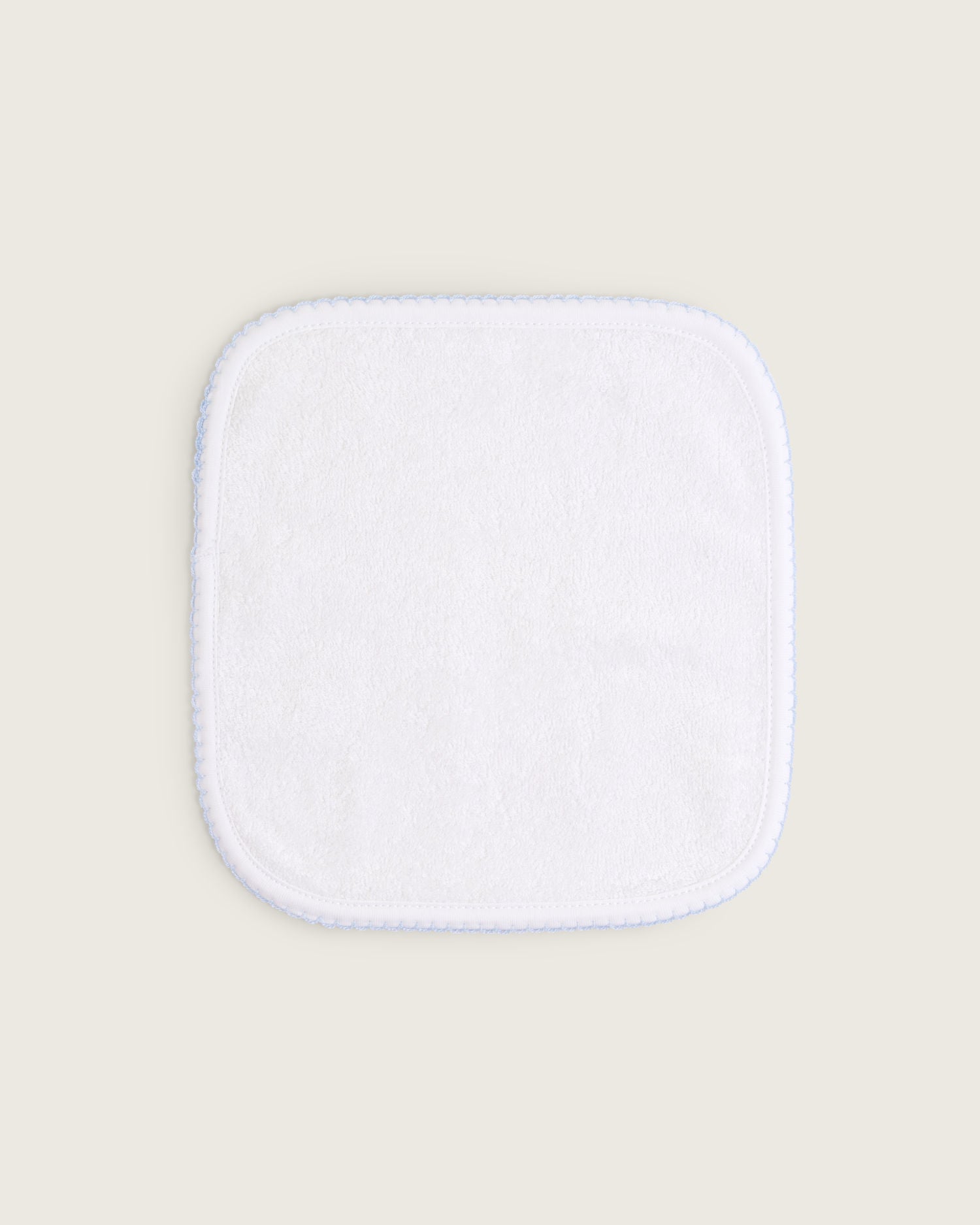 Toalla con capucha de bebé · Blanco y Celeste · Algodón Pima